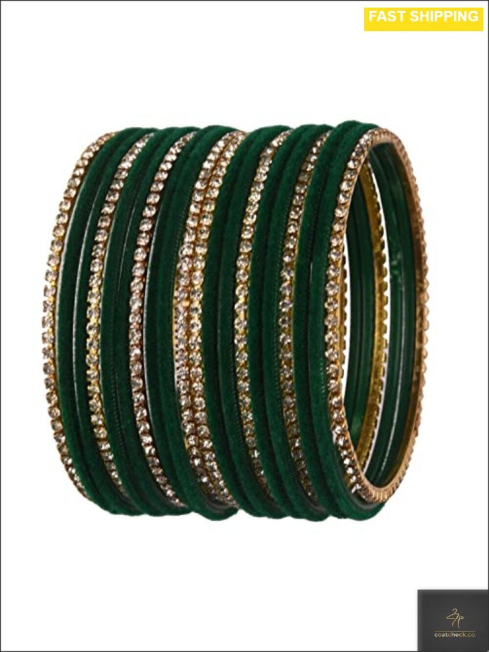 Indian Bangle Set CZ Crystal Rhinestone Velvet Bracelet Bangles Women Jewelry